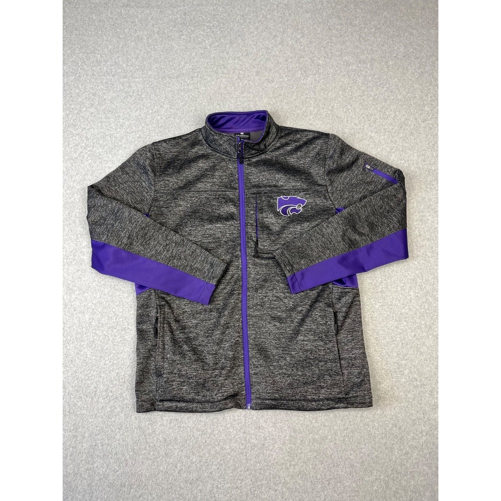 Kansas State University Wildcats Jacket Mens M Gray‎ Purple Full Zip Colosseum